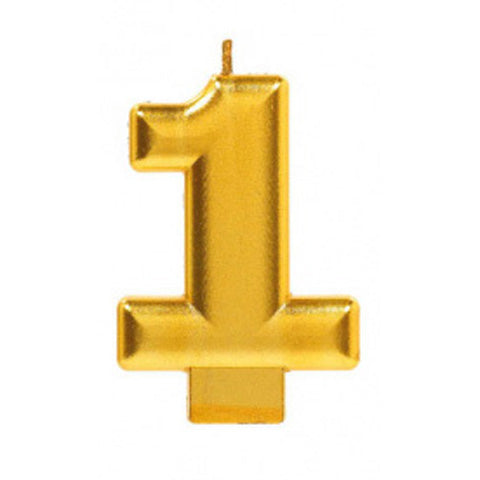 Metallic Gold Number Candle