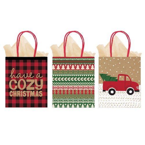 Cozy Christmas Gift Bag Set - Large