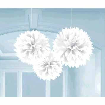 Large Fluffy Pom-Poms - White