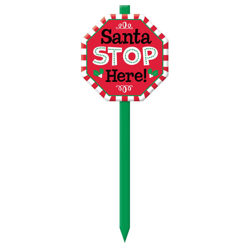 Santa Stop Here Yard Sign