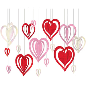 Hanging Hearts 3D Decor