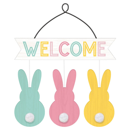 Easter Bunnies Wooden Sign