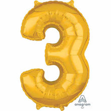 Load image into Gallery viewer, 34&quot; Gold Number Balloon
