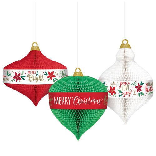 Christmas Hanging Honeycomb Decorations