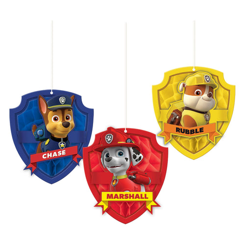 Paw Patrol Hanging Honeycomb Badges