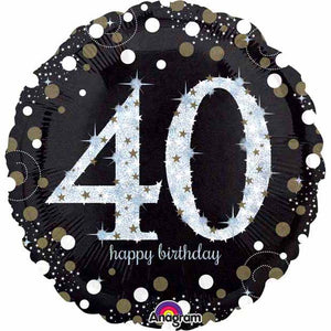 Sparkling 40th Birthday 18" Foil Balloon