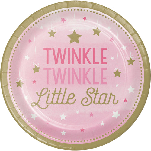 Twinkle Little Star Pink Dinner Plates