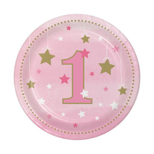 Twinkle Little Star Pink Dessert Plates