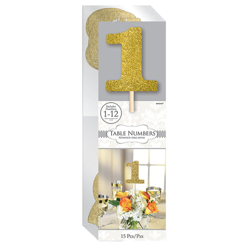 Sparkling Gold Table Numbers