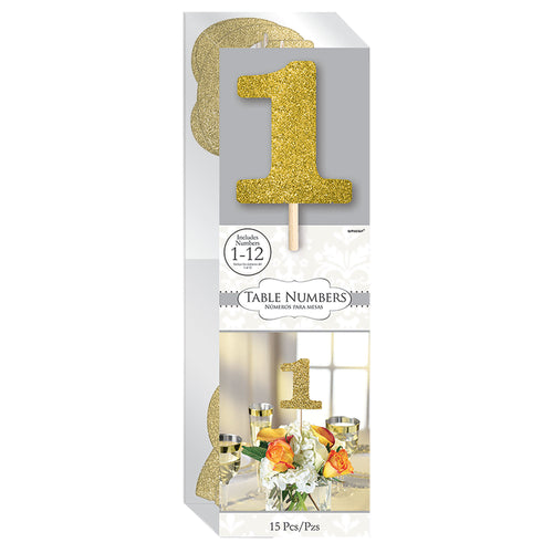 Sparkling Gold Table Numbers