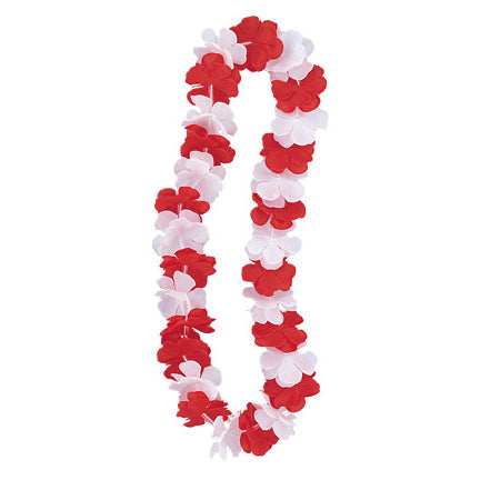 Red & White Flower Lei