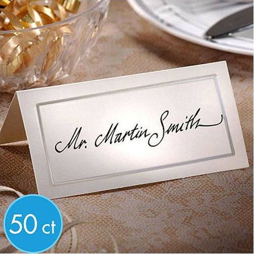 Silver Trim Placecards - 50ct
