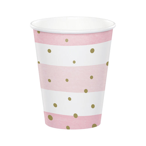 Pink & Gold Baby 9oz Cups