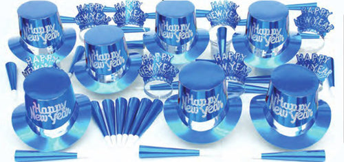 Blue New Years 50 Guest Party Kit