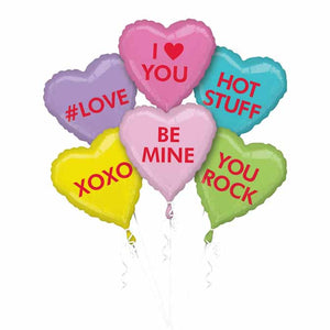 Candy Hearts Foil Balloon Set