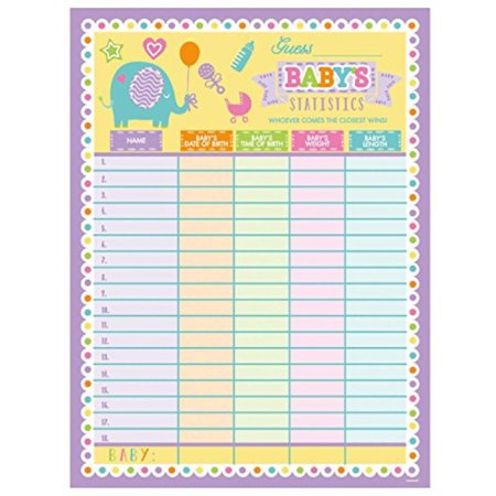 Baby Shower Stat Sheet