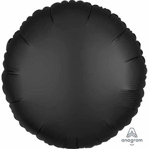 Satin Black Round 18" Foil Balloon