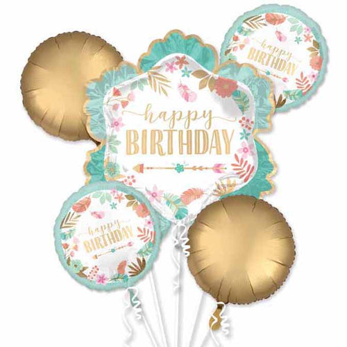 Boho Birthday Foil Balloon Set