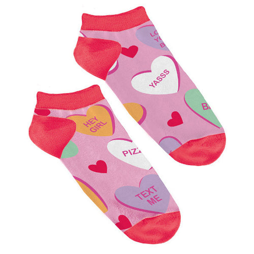 Conversation Hearts No-Show Socks