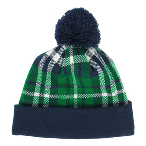 Green Plaid Beanie