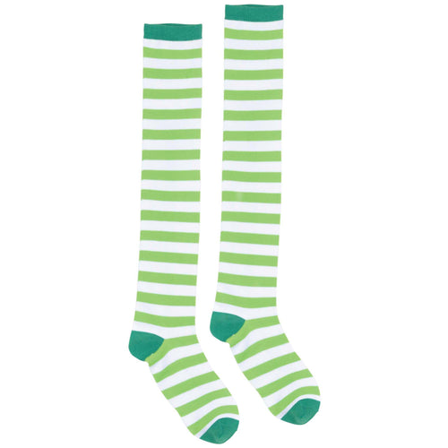 Green and White Knee Socks
