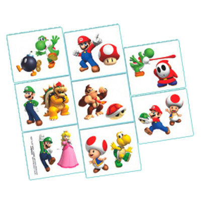 Mario Party Tattoo Sheets
