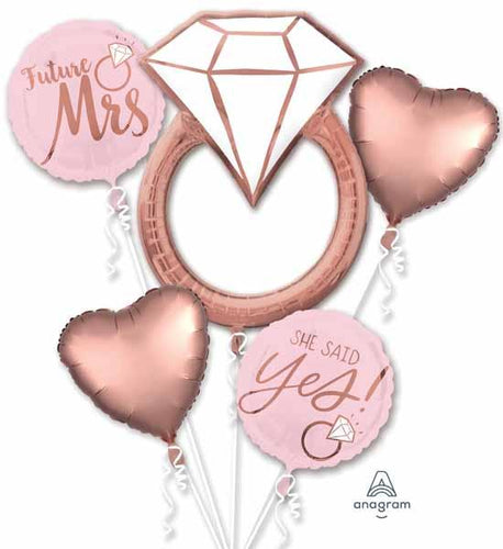 Blush Wedding Foil Balloon Set