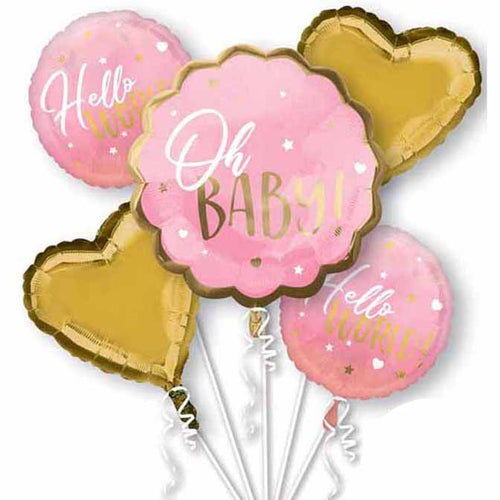 Oh Baby Pink Foil Balloon Set