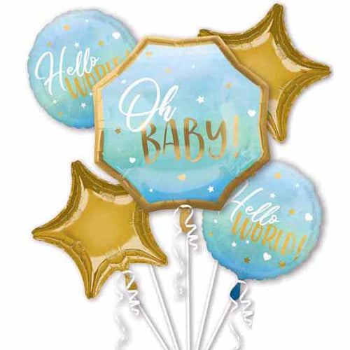 Oh Baby Blue Foil Balloon Set