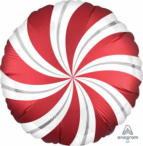 Red Candy Swirl 18" Foil Balloon