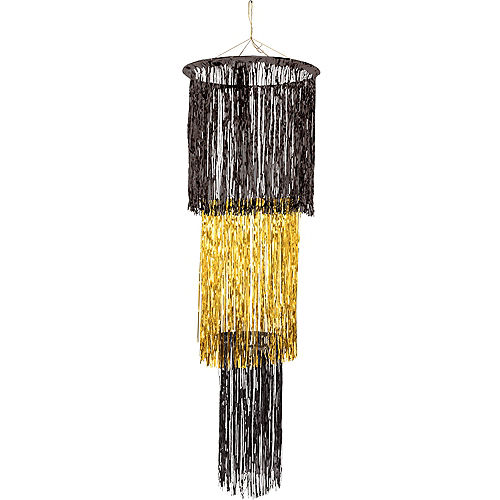 Gold and Black Foil Chandelier