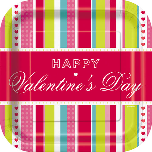 Valentine Stripe Dinner Plates