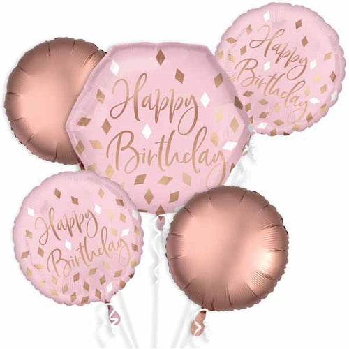 Blush Birthday Foil Balloon Set