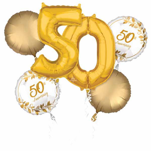 50th Anniversary Foil Balloon Set