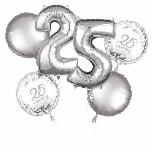 25th Anniversary Foil Balloon Set
