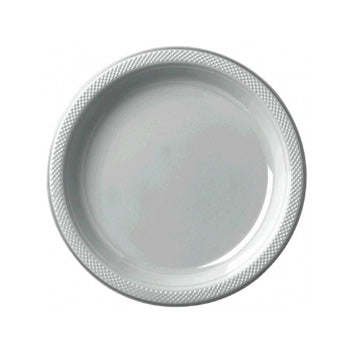 Silver Plastic Dessert Plates