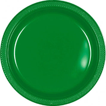 Festive Green Plastic Dinner Plates