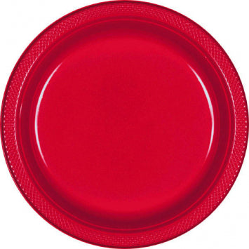 Apple Red Plastic Dinner Plates