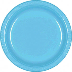 Caribbean Blue Plastic Dinner Plates