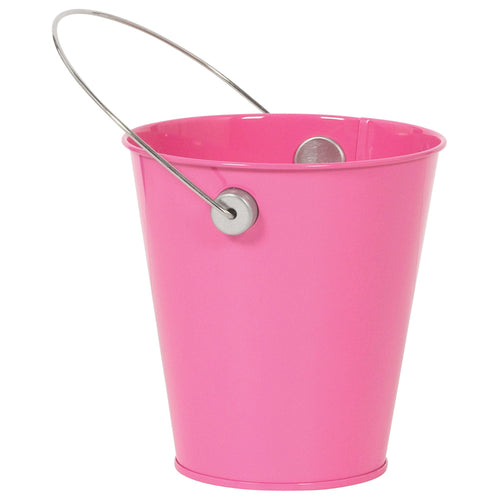 Metal Bucket - Bright Pink
