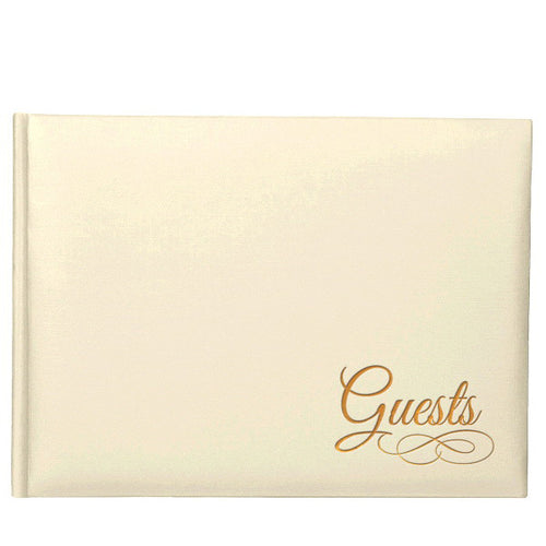 Ivory and Gold Guestbook
