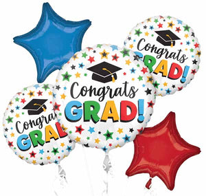 Coloured Star Grad Foil Balloon Set