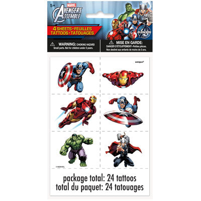 Marvel Avengers Tattoo Sheets