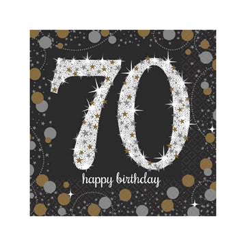 Sparkling Celebration 70th Beverage Napkins