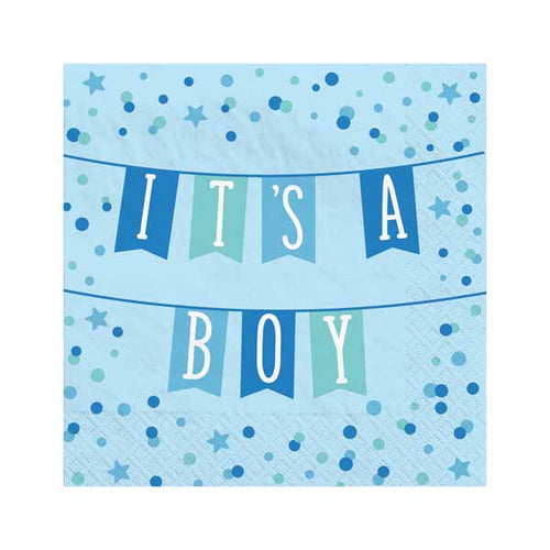 Blue Banner Baby Beverage Napkins