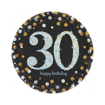 Sparkling Celebration 30th Dessert Plates