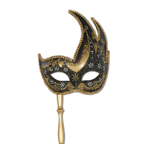 Gold Half Mask with Handle