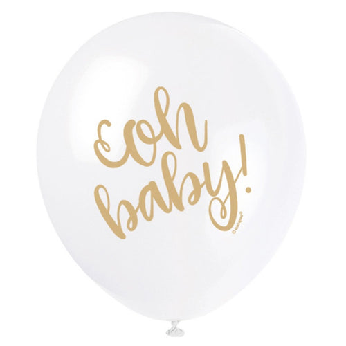 Oh Baby Latex Balloons - 8ct