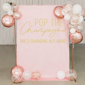 Pop the Champagne Fabric Backdrop