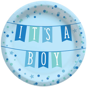 Blue Banner Baby Dinner Plates